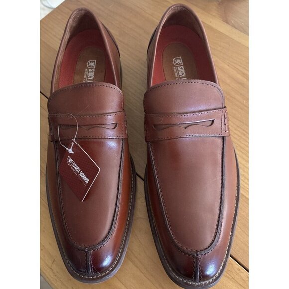 Mens  Stacy Adams Marlowe Algonquin Moc Toe Penny Slip On Cognac Leather 25550 main image 9